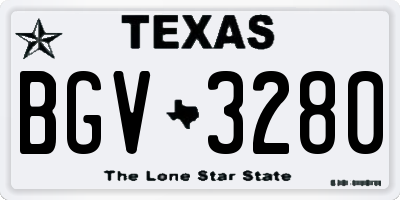 TX license plate BGV3280