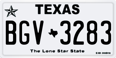 TX license plate BGV3283