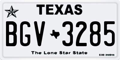 TX license plate BGV3285