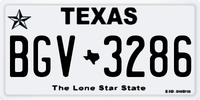 TX license plate BGV3286