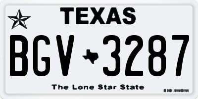 TX license plate BGV3287