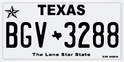 TX license plate BGV3288
