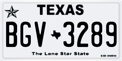 TX license plate BGV3289