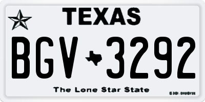 TX license plate BGV3292