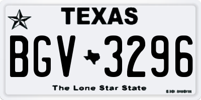 TX license plate BGV3296