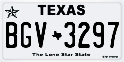 TX license plate BGV3297