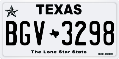 TX license plate BGV3298