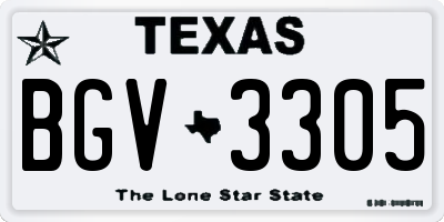 TX license plate BGV3305