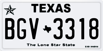 TX license plate BGV3318