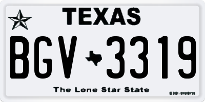 TX license plate BGV3319