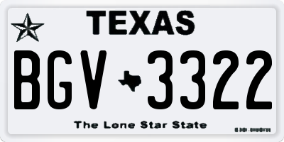 TX license plate BGV3322