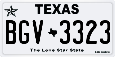 TX license plate BGV3323