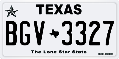 TX license plate BGV3327