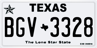 TX license plate BGV3328