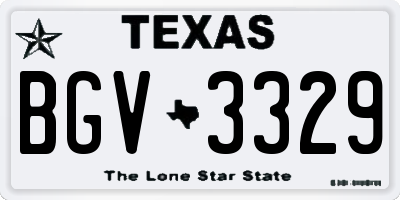 TX license plate BGV3329