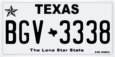 TX license plate BGV3338