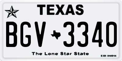 TX license plate BGV3340