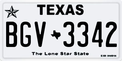 TX license plate BGV3342