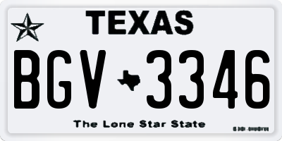 TX license plate BGV3346
