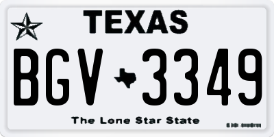 TX license plate BGV3349