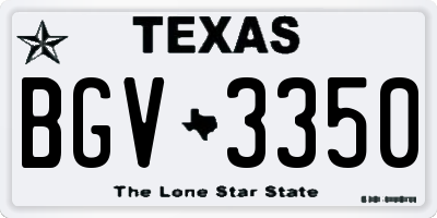 TX license plate BGV3350
