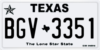 TX license plate BGV3351