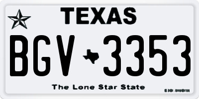 TX license plate BGV3353