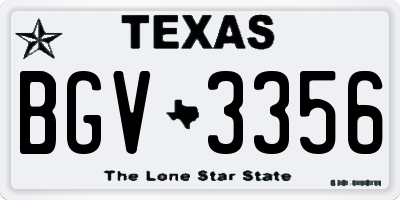 TX license plate BGV3356