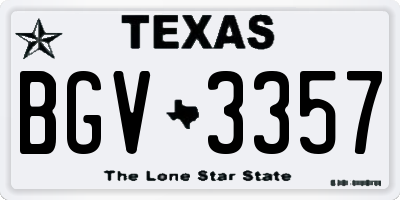 TX license plate BGV3357