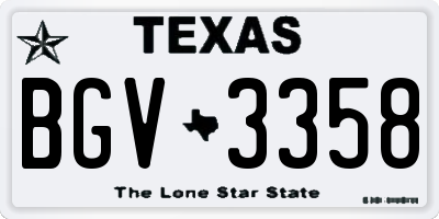 TX license plate BGV3358