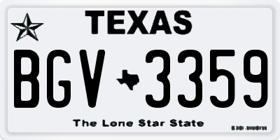 TX license plate BGV3359