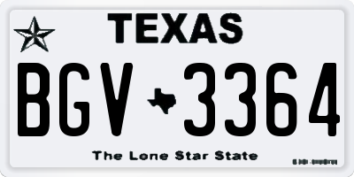 TX license plate BGV3364