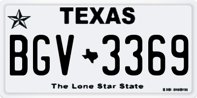 TX license plate BGV3369