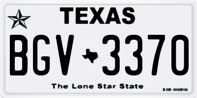 TX license plate BGV3370