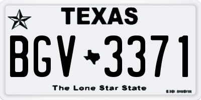 TX license plate BGV3371