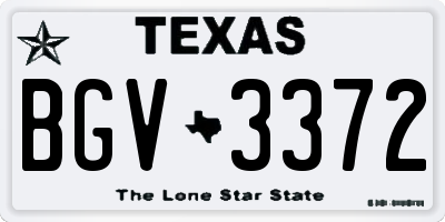 TX license plate BGV3372