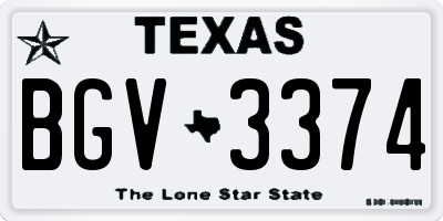 TX license plate BGV3374