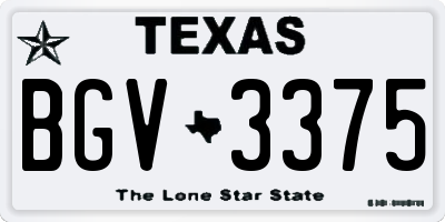TX license plate BGV3375