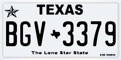TX license plate BGV3379
