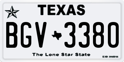 TX license plate BGV3380