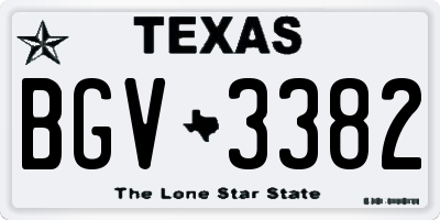 TX license plate BGV3382