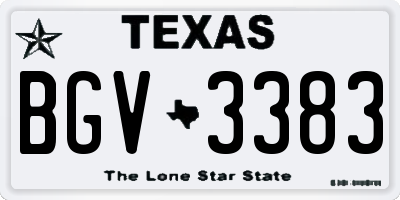 TX license plate BGV3383