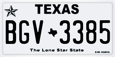 TX license plate BGV3385
