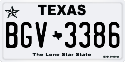 TX license plate BGV3386