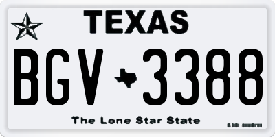 TX license plate BGV3388