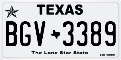 TX license plate BGV3389