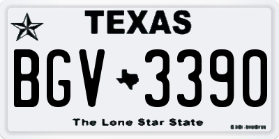 TX license plate BGV3390