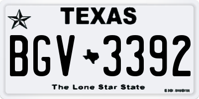 TX license plate BGV3392