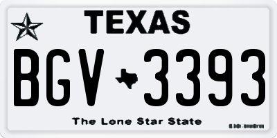 TX license plate BGV3393