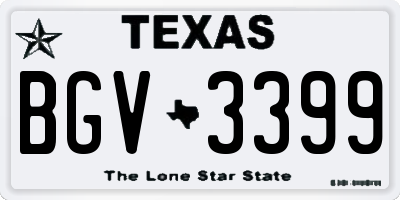 TX license plate BGV3399
